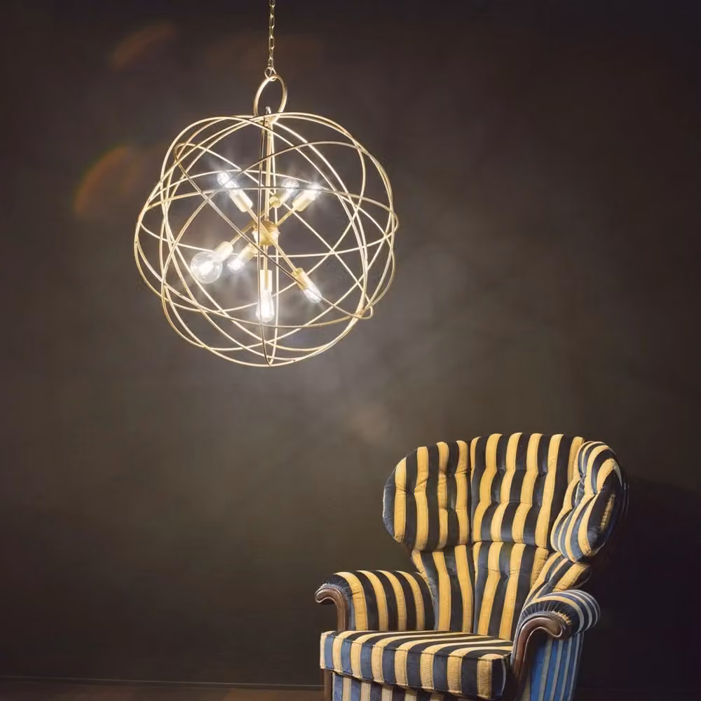 Sospensione Moderna Ideal Lux Konse in Metallo Oro con 7 Luci E27 – 2