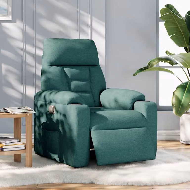 Poltrona Elettrica Reclinabile Verde Scuro in Tessuto