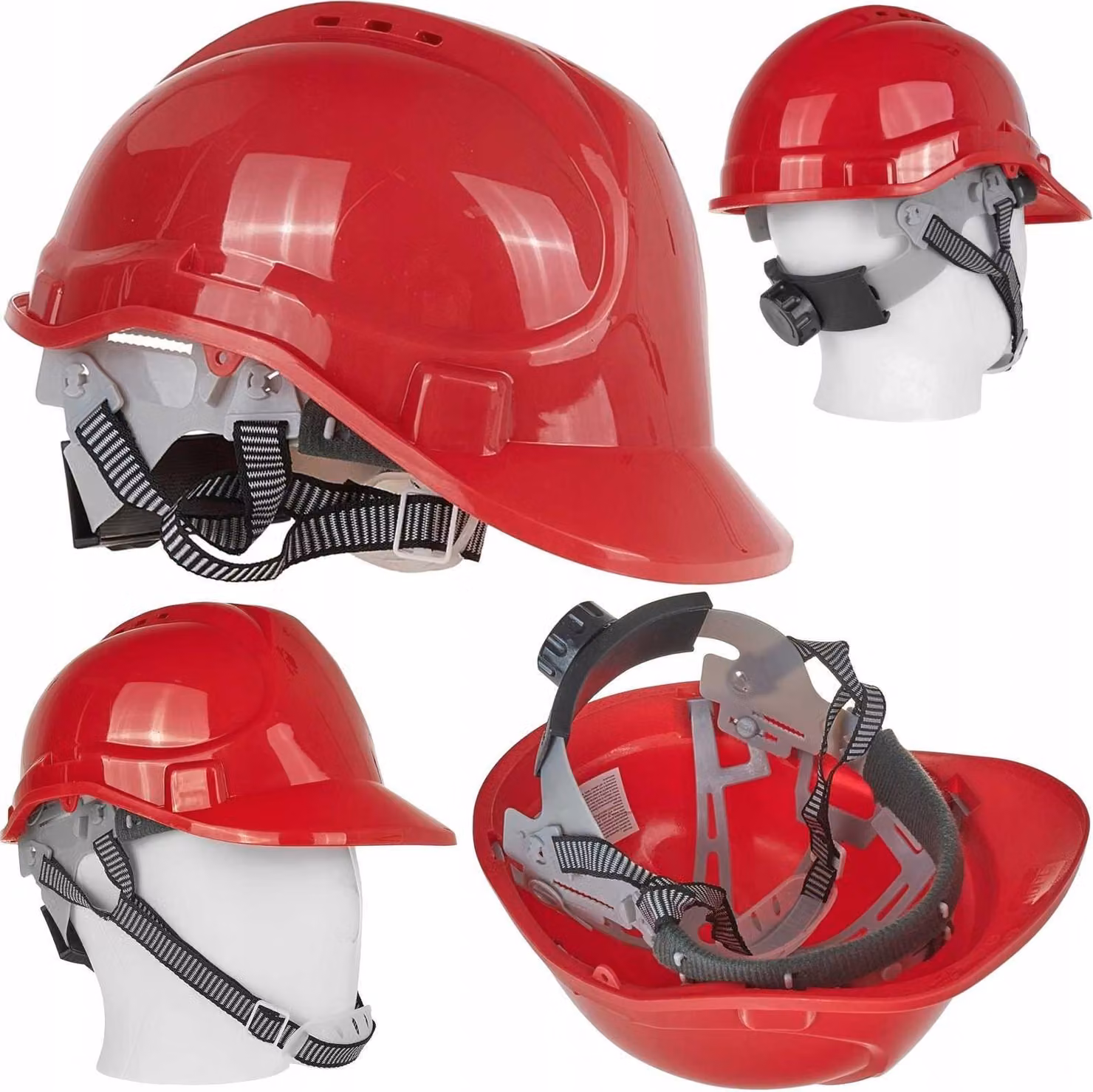 GEKO Casco protettivo, regolabile, rosso - G90033