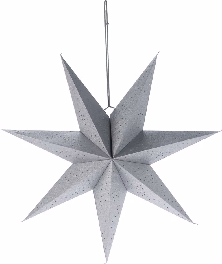 Stella decorativa in carta argentata 60 cm