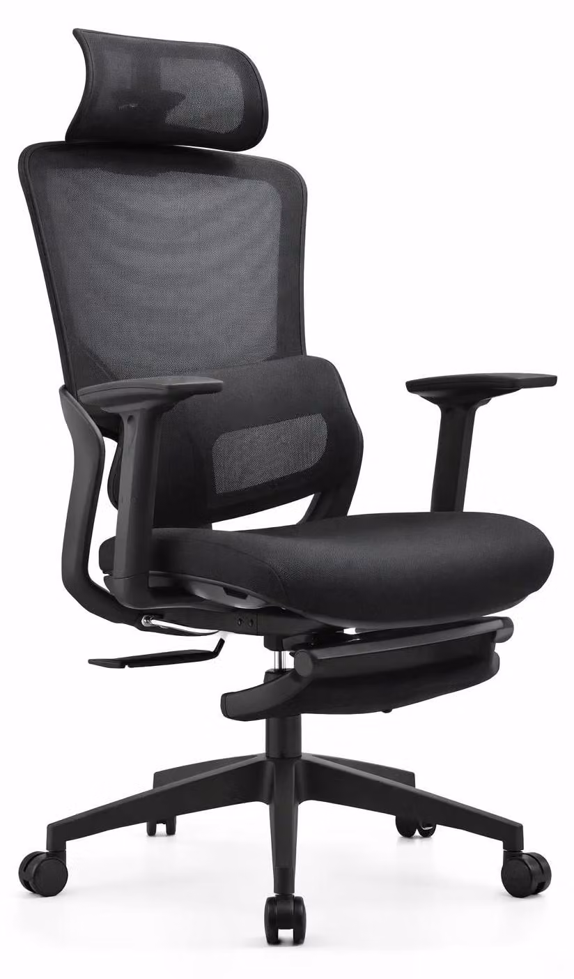 Sedia da ufficio ergonomica con schienale in rete e poggiatesta regolabile