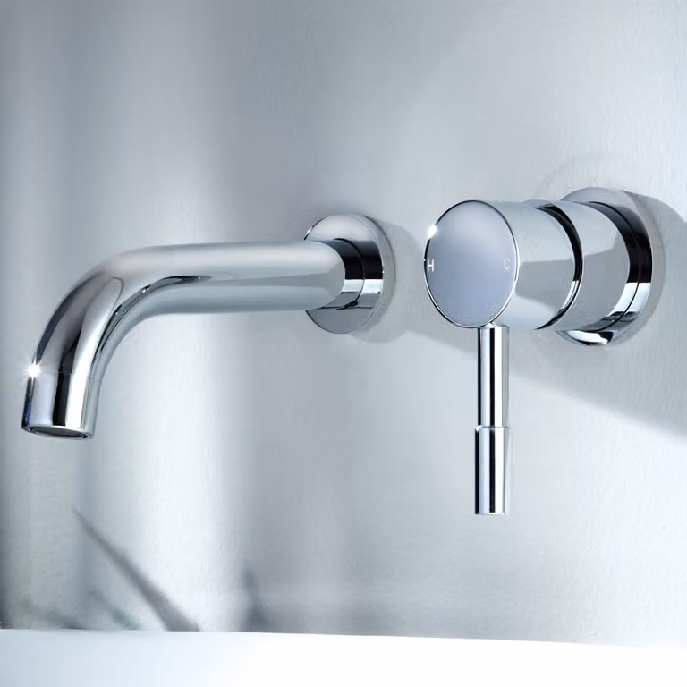 Rubinetto Lavabo da Parete con Miscelatore Cromato - Design Moderno - Mirage