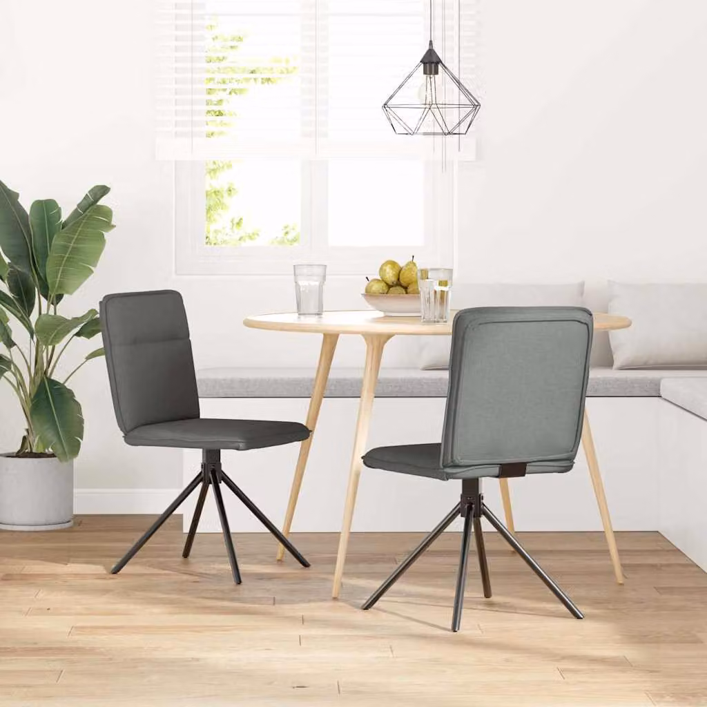 vidaXL Sedie da Pranzo 2 pz Grigio Scuro in Tessuto
