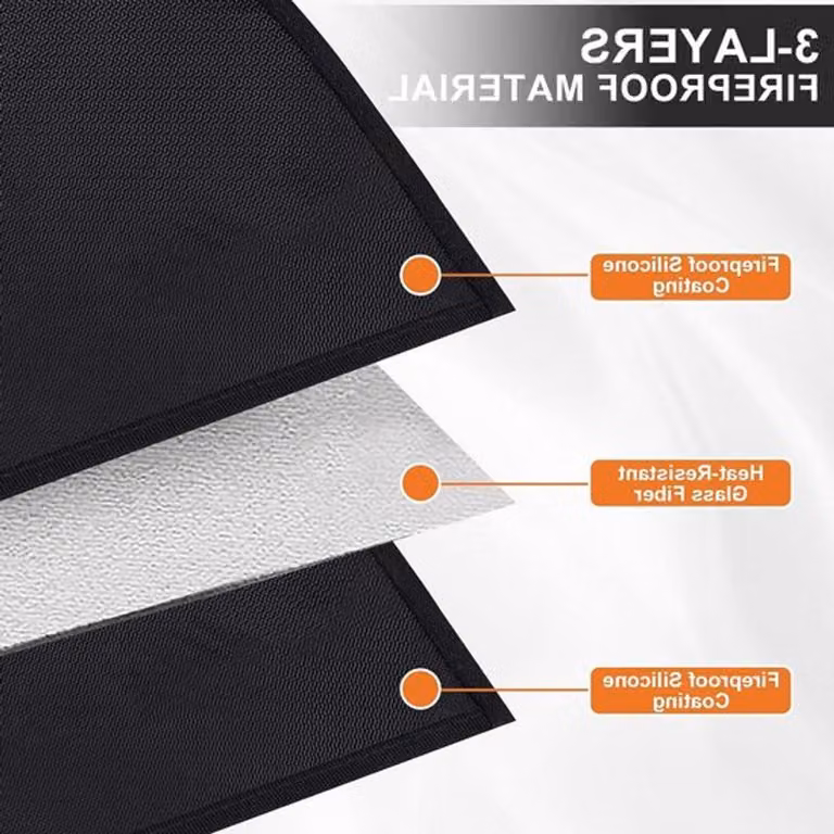 Tappetino ignifugo per camino, 50 x 80 cm, forma semicircolare, protegge da scintille e calore, ideale per caminetti e stufe
