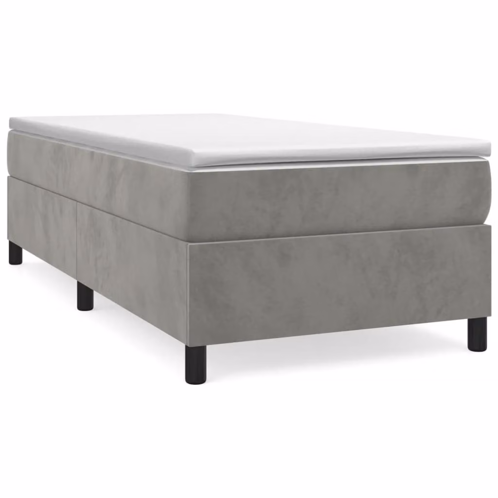 Struttura Letto a Rete a Molle Grigio Chiaro 80x200 cm Velluto