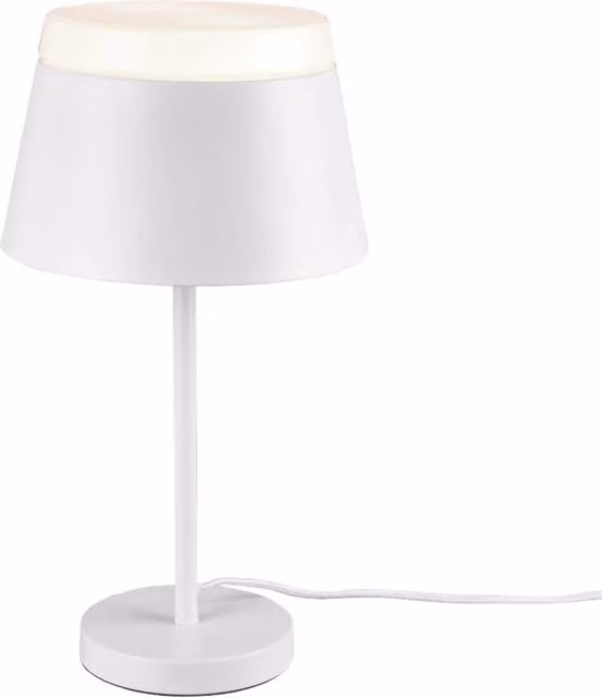 LÚZETE Lampada da tavolo Duquesa in metallo bianco con tecnologia LED e attacco E14