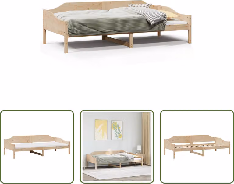 The Living Store Letto in legno massiccio senza materasso 80x200 cm in legno di pino