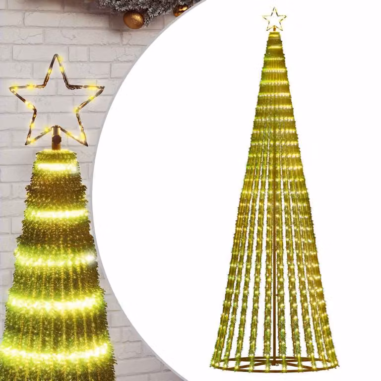 Albero di Natale a LED 475 LED Bianco Caldo 247 cm