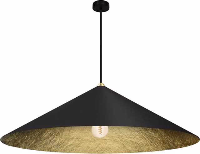 Lampada a sospensione Fuji nera/oro Ø90 E27 Milagro