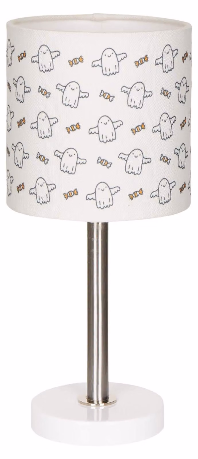 Lampada da tavolo, attacco E27, 35 cm, paralume da 15 cm, bianca, con cavo incluso