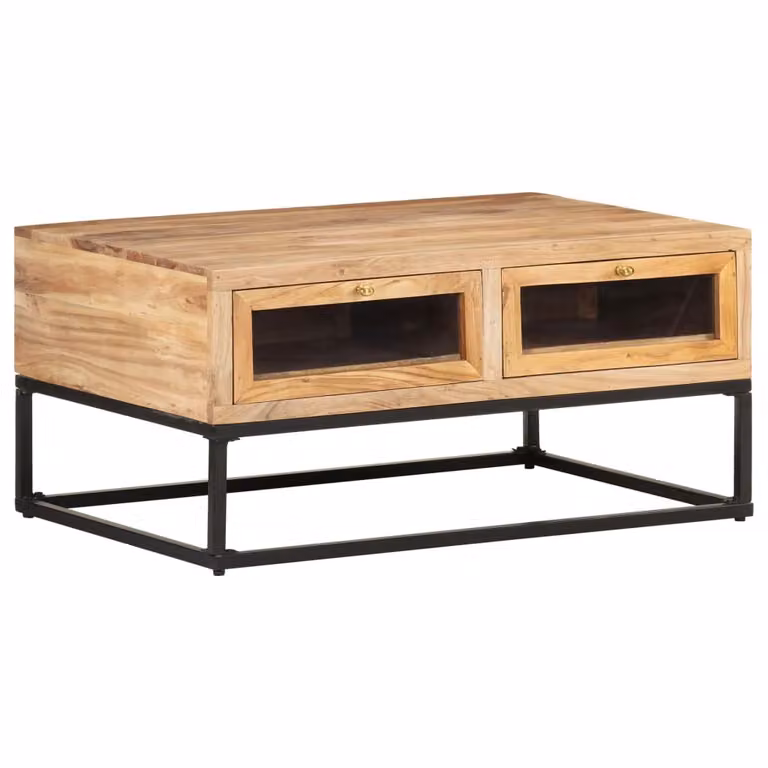 The Living Store tavolino 90x60x40 cm in legno massiccio di acacia