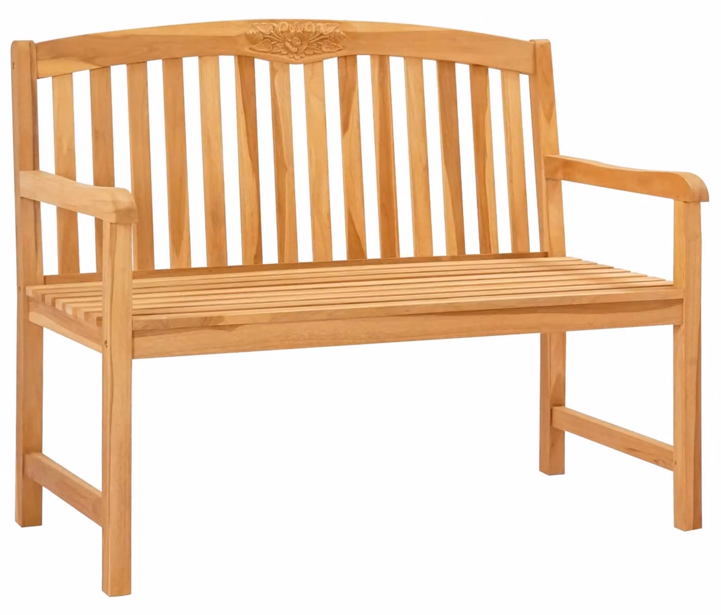 Panchina in legno intagliata a mano Naturale 114 x 60,5 x 95 cm