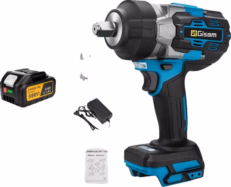 Chiave elettrica, coppia 2800 N-m, compatibile con batterie da 18V, 1 scatola di cartone per batterie