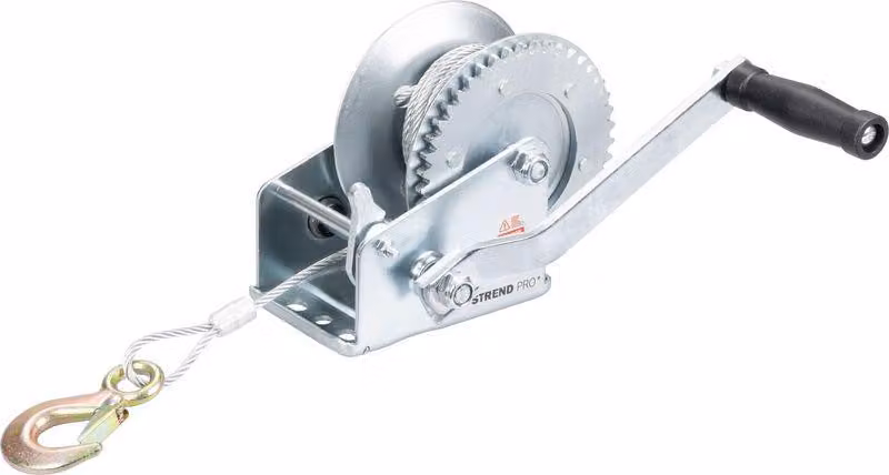 Verricello Strend Pro HW-100-800, a cricchetto, manuale, fune d'acciaio L-10 m/4.8 mm, max. 800 kg