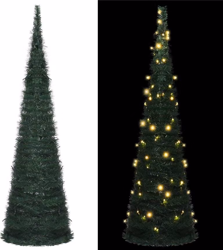 Maison Exclusive - Albero di Natale Artificiale Apribile Preilluminato Verde 150cm