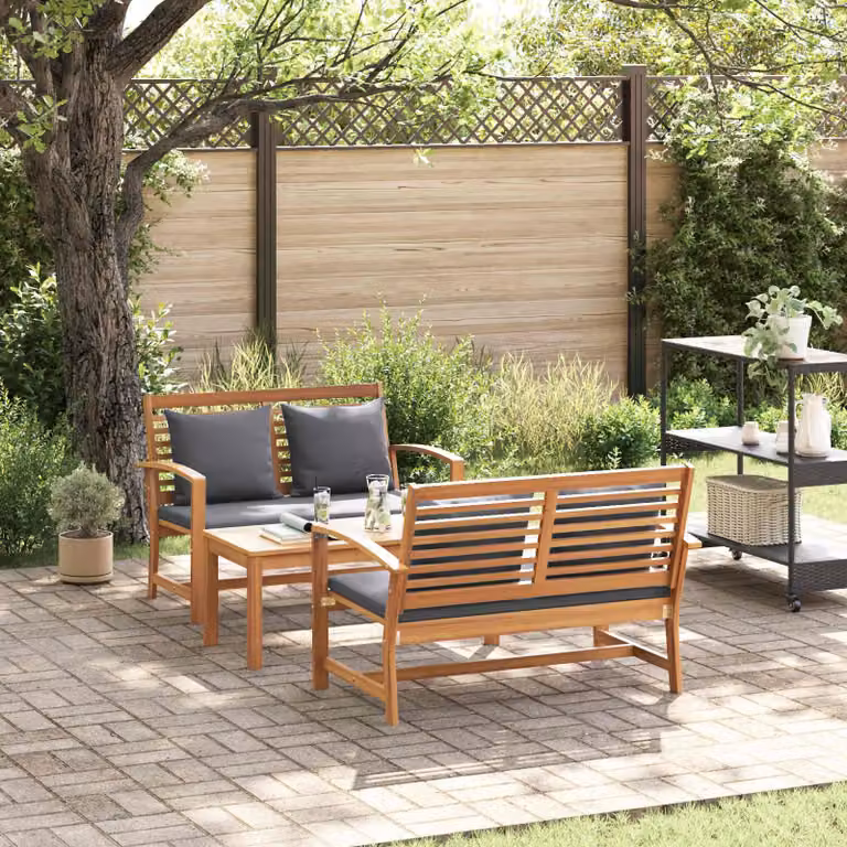 Maison Exclusive - Set da giardino composto da 3 pezzi, realizzato in legno di teak massello naturale