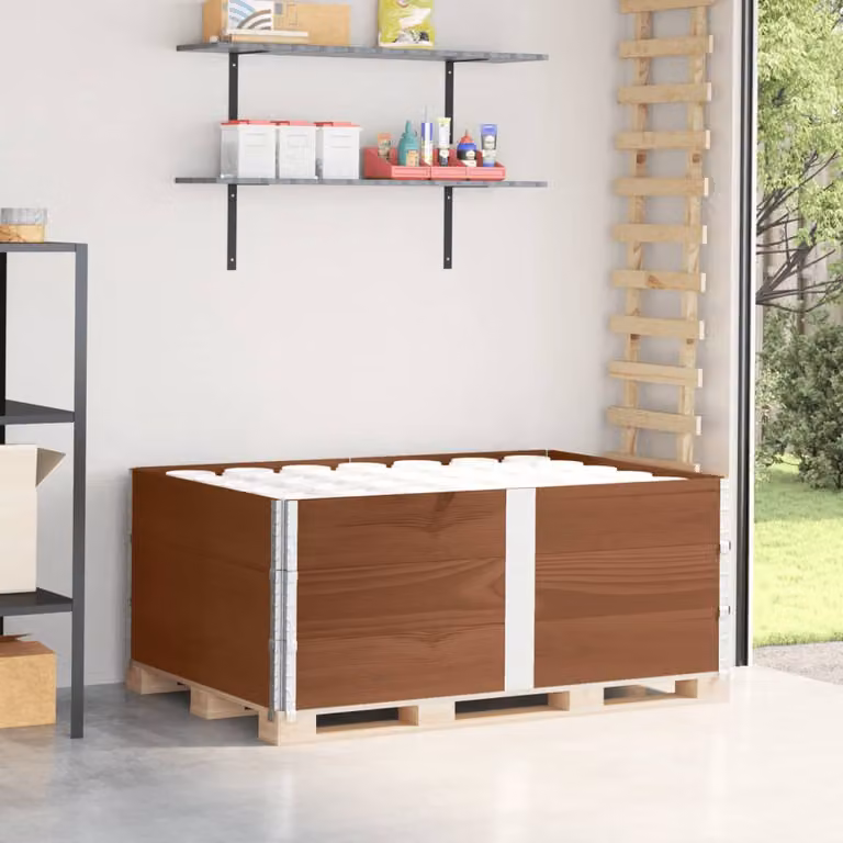 Letto rialzato in legno e metallo vidaXL marrone L: 150 cm, H: 60,5 cm