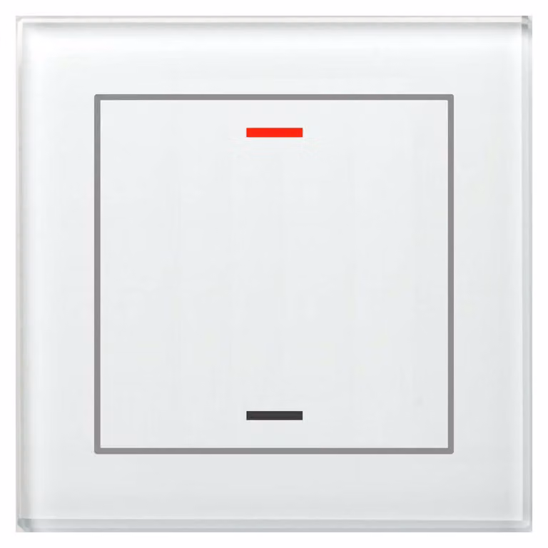 MDT technologies Pulsante in vetro II Luce 1-fold RGBW, bianco, neutro BE-GTL10W.01