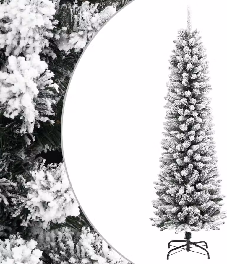 Maison Exclusive - Albero di Natale artificiale, modello slanciato con effetto neve, altezza 150 cm, realizzato in PVC e PE