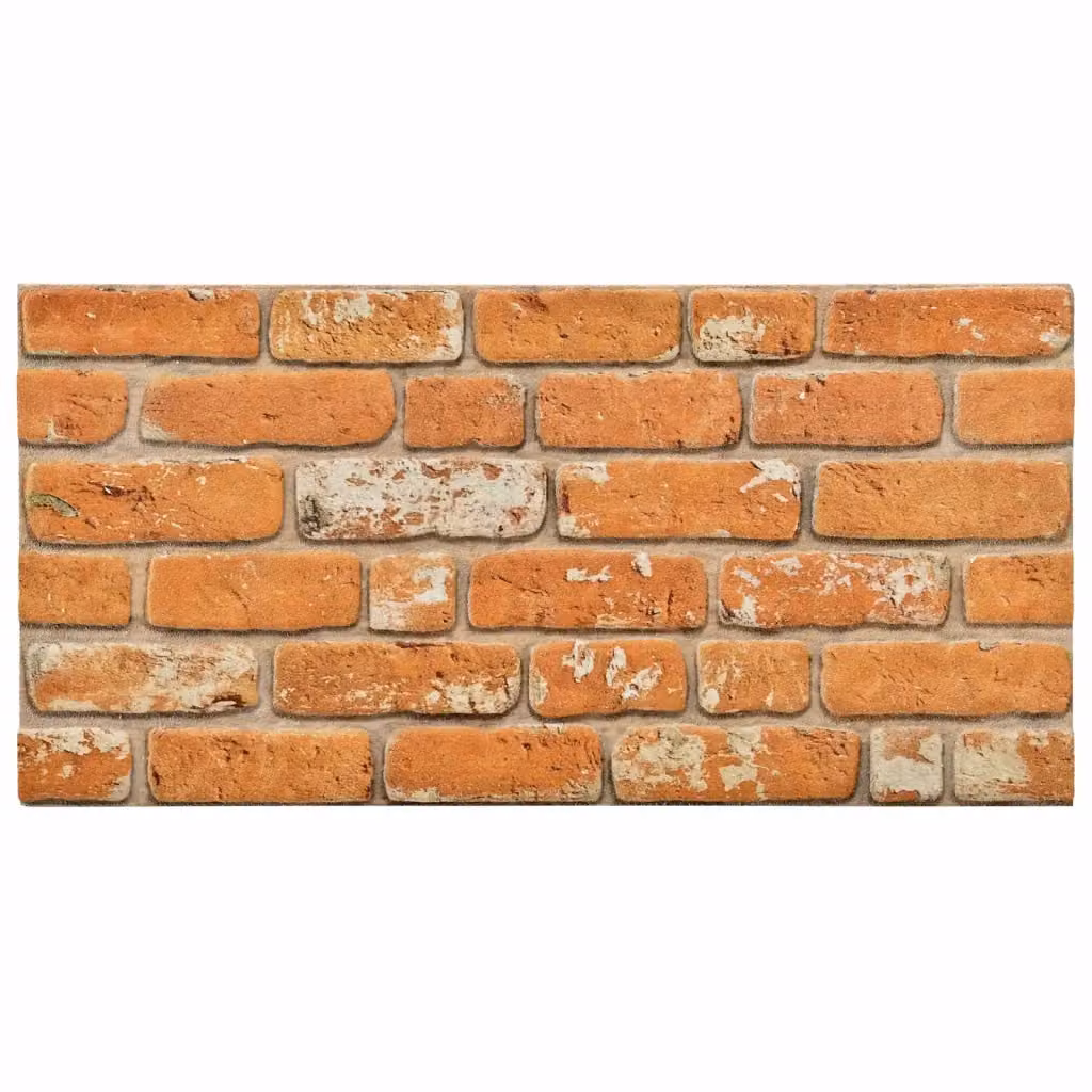 Set di 10 pannelli da parete autoadesivi in schiuma EPS effetto mattone Design In, colore marrone e arancione, L: 100 cm x H: 50 cm, modello CFW3308147 – 2