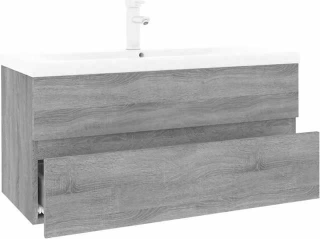 Mobile Bagno e Lavabo | Armadio Lavabo Integrato Grigio Sonoma Legno Multistrato