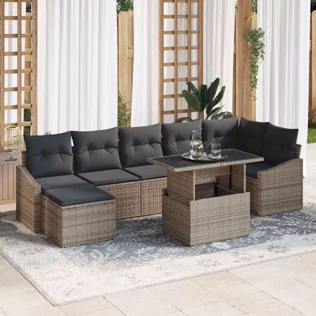 Maison Exclusive - Set da giardino composto da 8 pezzi, colore grigio