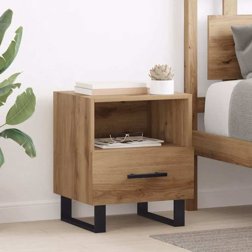 Armadio da Notte vidaXL in Rovere Rustico Marrone L: 40 cm, P: 35 cm, H: 47,5 cm