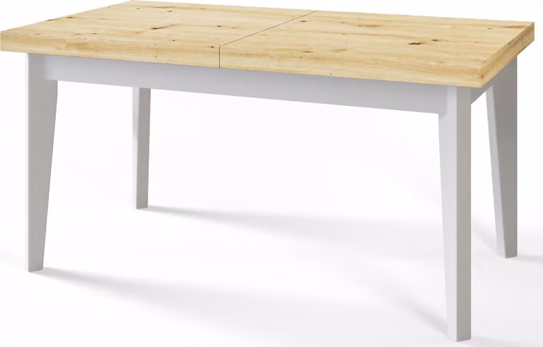 Tavolo da pranzo 160 cm / 210 cm, Tavolo allungabile, Tavolo da cucina, Tavolo da pranzo, Tavolo da soggiorno, Tavolo da camera, Tavolo moderno, Tavolo da soppalco, Gambe bianche, Scandinavo, 160x90, Artisan