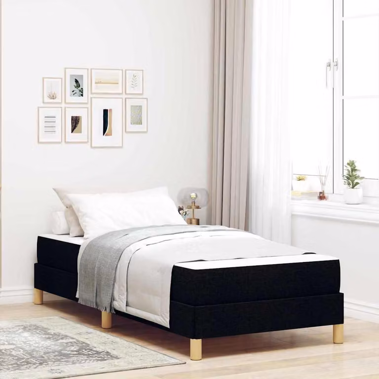 Maison Exclusive - Letto boxspring con materasso nero 90 x 200 cm Tessuto