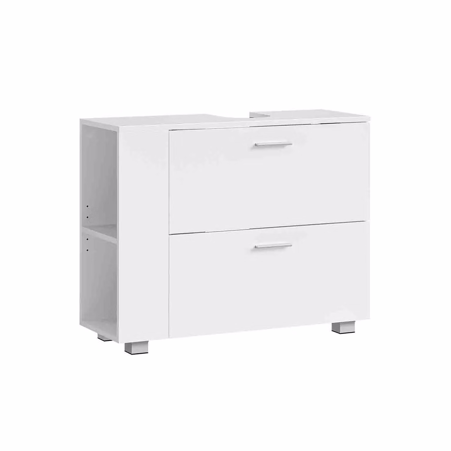 Mobile Sottolavabo da Bagno con 2 Cassetti Bianco Nuvola