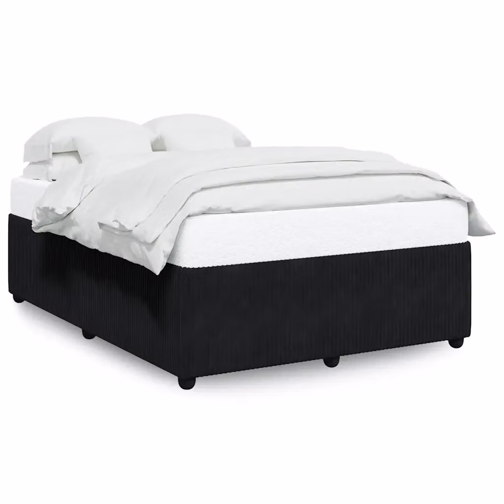 vidaXL Giroletto senza Materasso in Velluto Nero L: 160 cm, P: 200 cm – 2