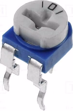 Potenziometro 10x: per montaggio su circuito stampato, resistenza 1MΩ, rotazione singola, potenza 100mW, modello RKT6V-1M, a montaggio traversa