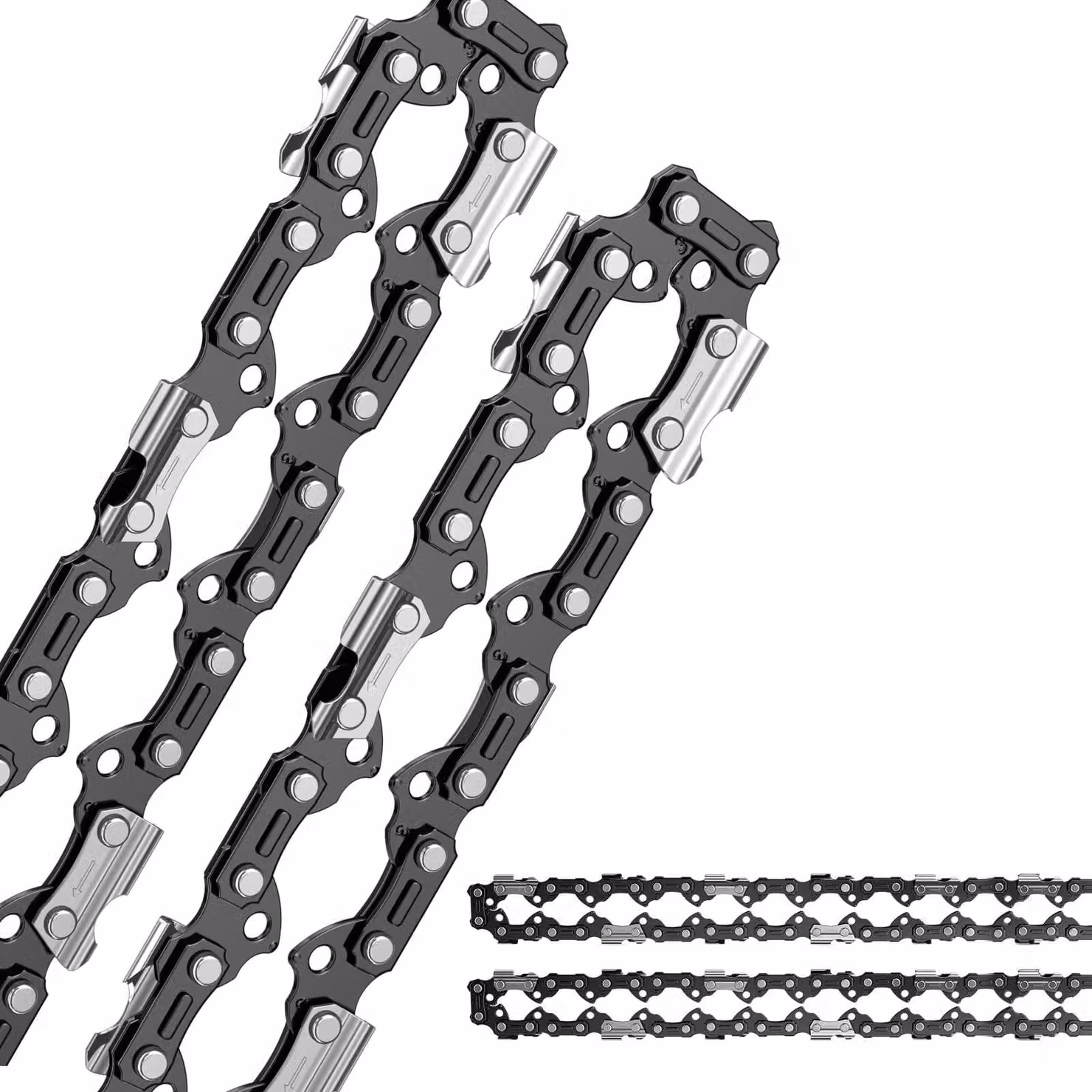 Catena per motosega 3/8, 62 maglie, anelli di trasmissione da 1,3 mm, lunghezza 45 cm (18 pollici)