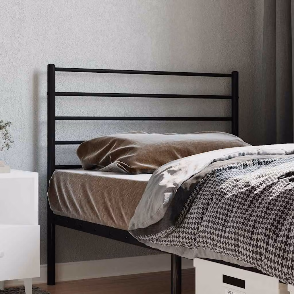 Testiera di ricambio vidaXL in metallo nero per letto 90x190 cm