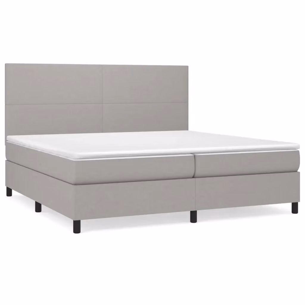 Letto Ibrido con Giroletto a Molle e Materasso vidaXL Grigio e Bianco L/P/H: 200 x 200 x 25 cm – 2
