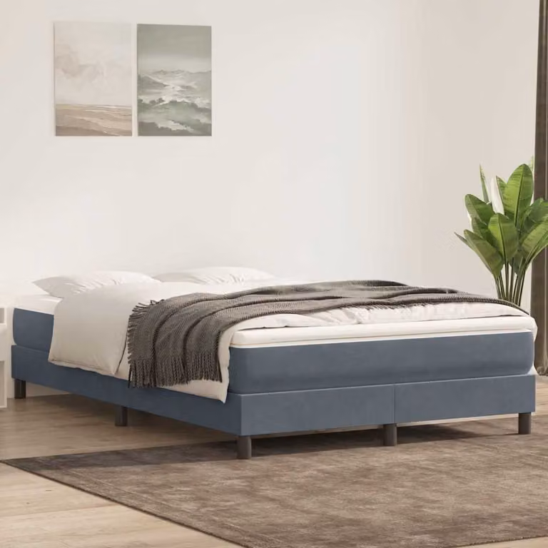 Maison Exclusive - Letto a Molle senza Materasso Grigio Scuro 160x220 cm Velluto