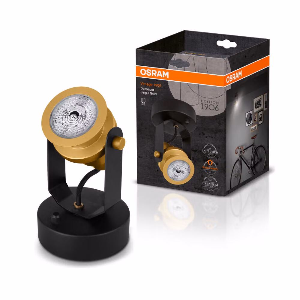 Osram Ciondolo Vintage 1906 Decospot Singolo oro incl. LED PAR16 50 dim 6,1W/927 GU10