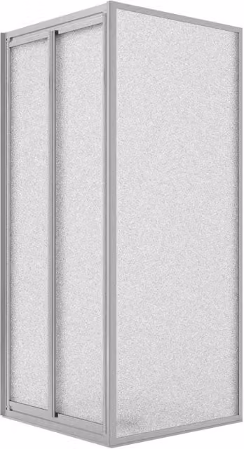 Box Doccia Angolare Idralite Modello Clint con Cristallo Stampato e 2 Ante Battenti, Colore Argento e Trasparente, L/P/H: 70 x 90 x 185 cm – 1