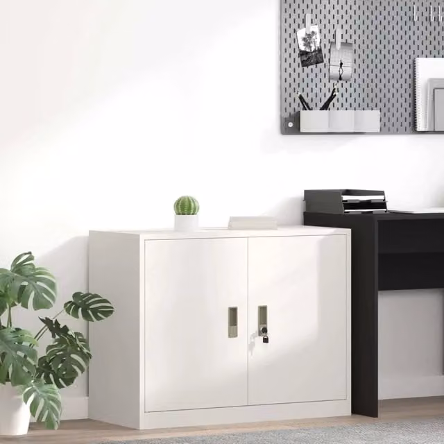 Armadio Bianco 90 x 40 x 70 cm Acciaio 891639