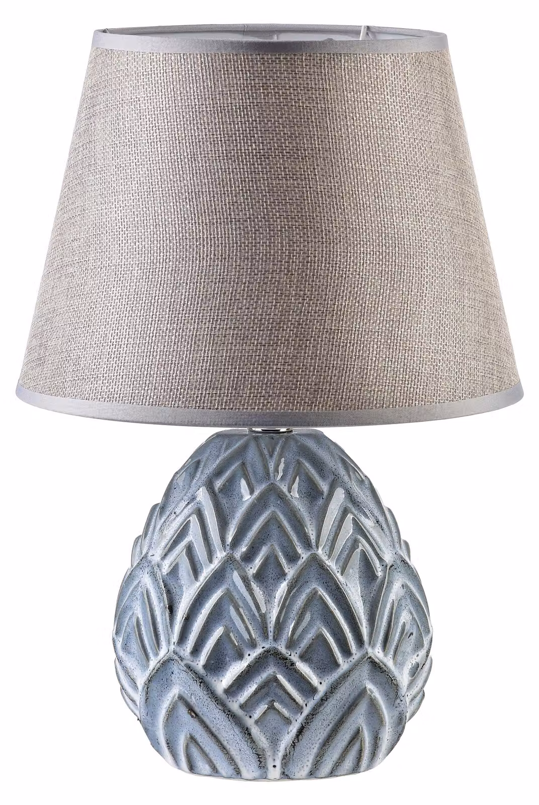 Lampada da tavolo in Vetroceramica Mondex LETI WOOD 13,5x9x33 cm blu/beige 1 pezzo