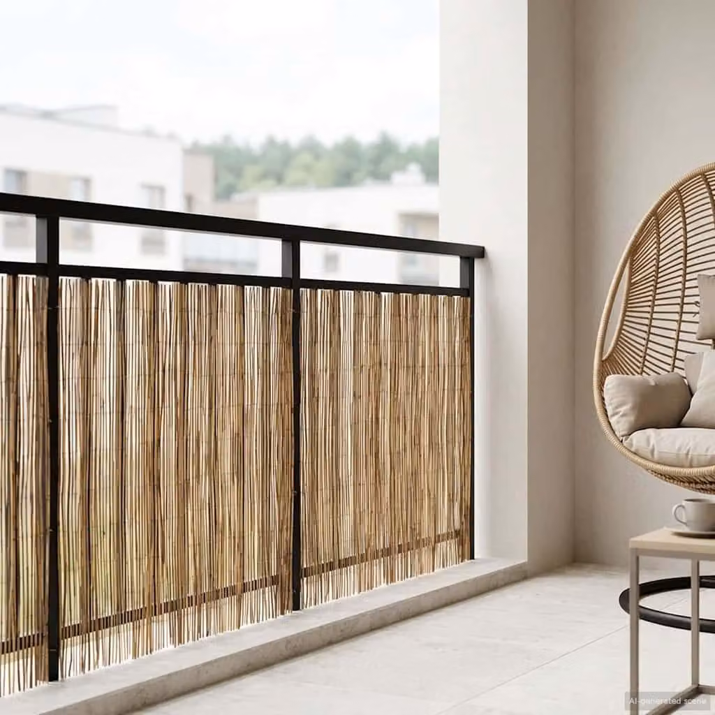 Recinzione per Giardino Carbonizzato 600 x 100 cm Giunco