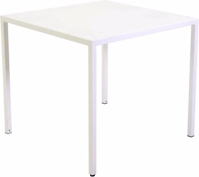 Tavolo metallo autolivellante new Elma bianco quadro cm 70x70h75