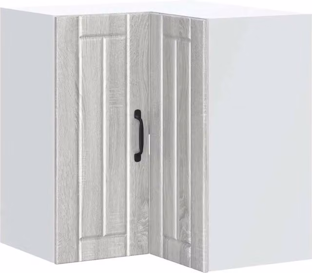 Mobile angolare da cucina Lucca HELLOSHOP26 in legno composito grigio opaco, design moderno, L/P/H: 57 x 57 x 60 cm