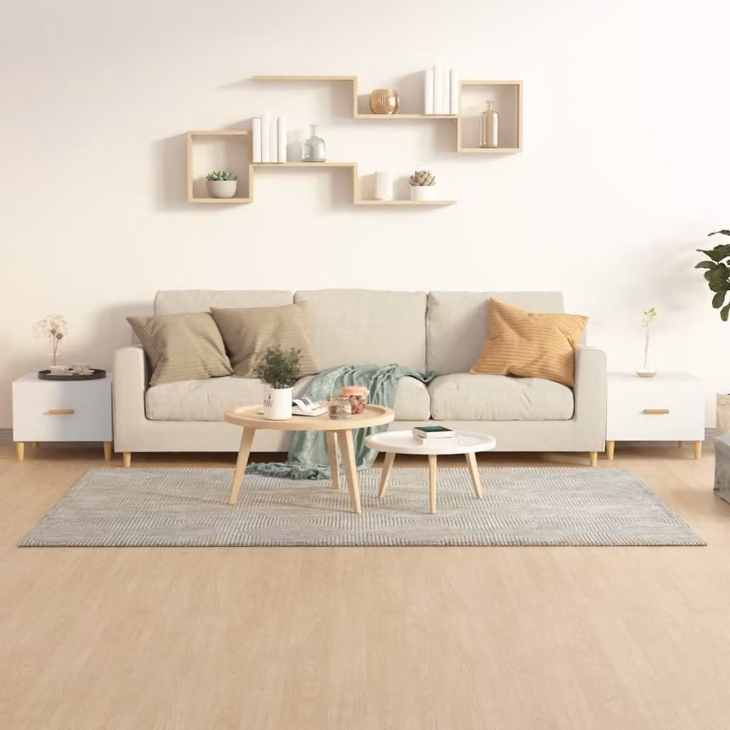 The Living Store Tavolini 2 pz. Bianco 50x50x40 cm Materiale a base di legno