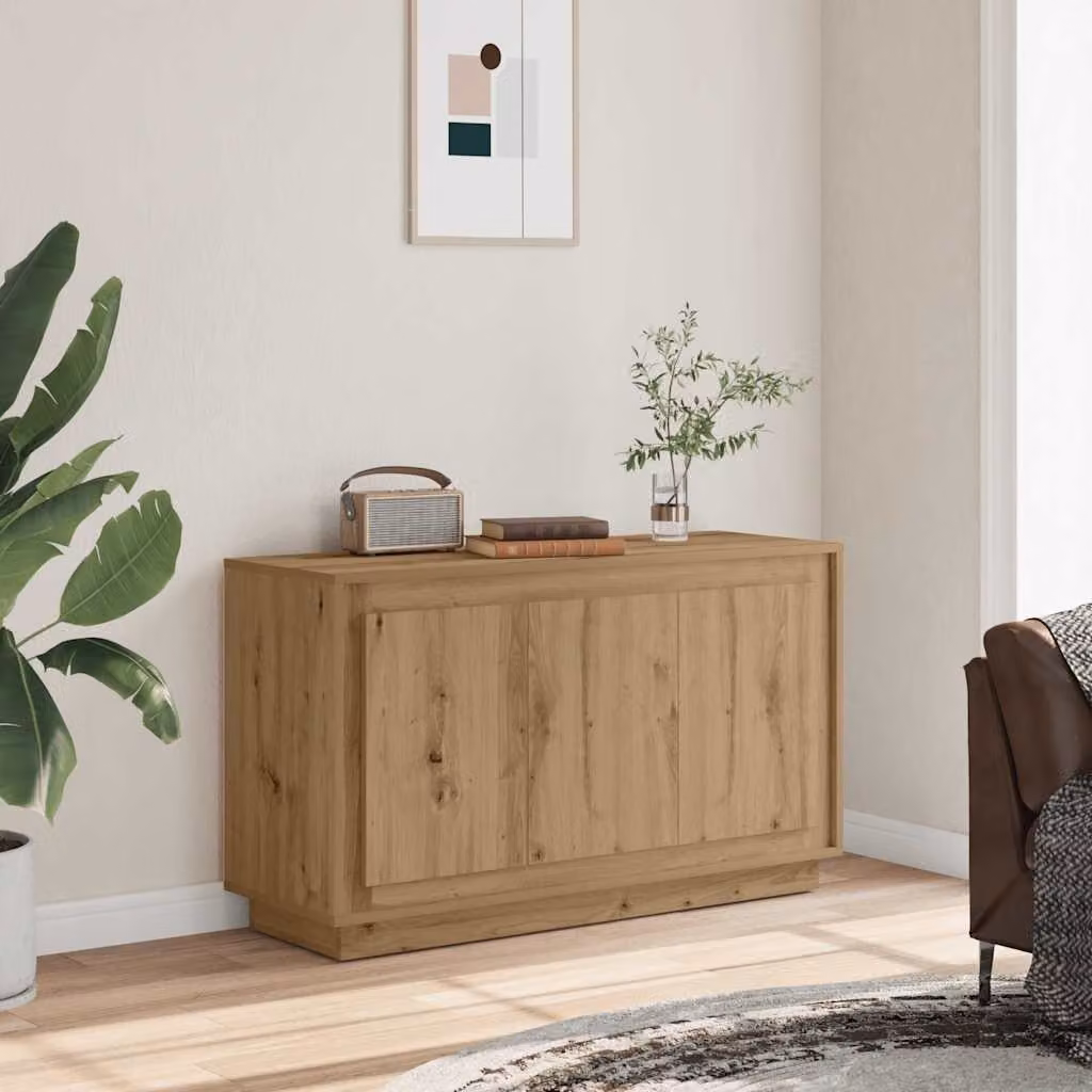 Credenza Artisan vidaXL in Rovere e Legno Ingegnerizzato, Colore Marrone, L 102 x P 35 x H 55 cm