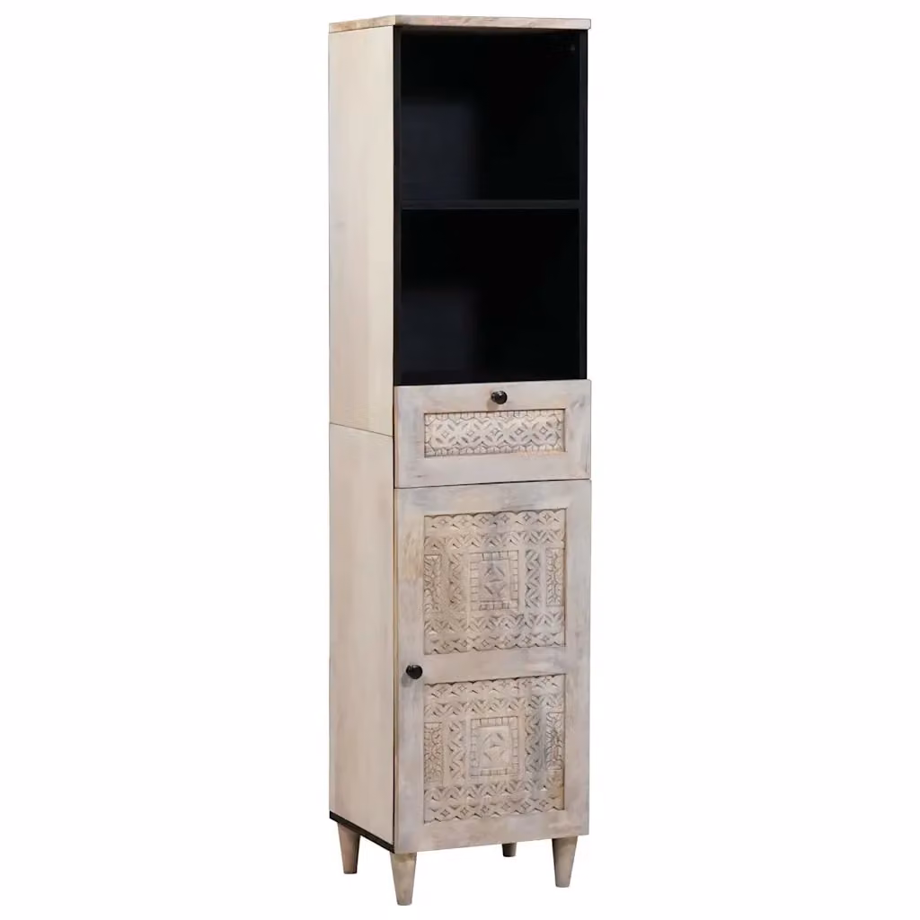 Armadio da bagno moderno DESIGN IN in legno di mango bianco L 38 cm, P 33 cm, H 160 cm – 2