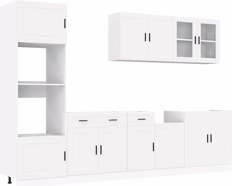 Set Mobili da Cucina 7 pz Porto Bianco Legno Multistrato