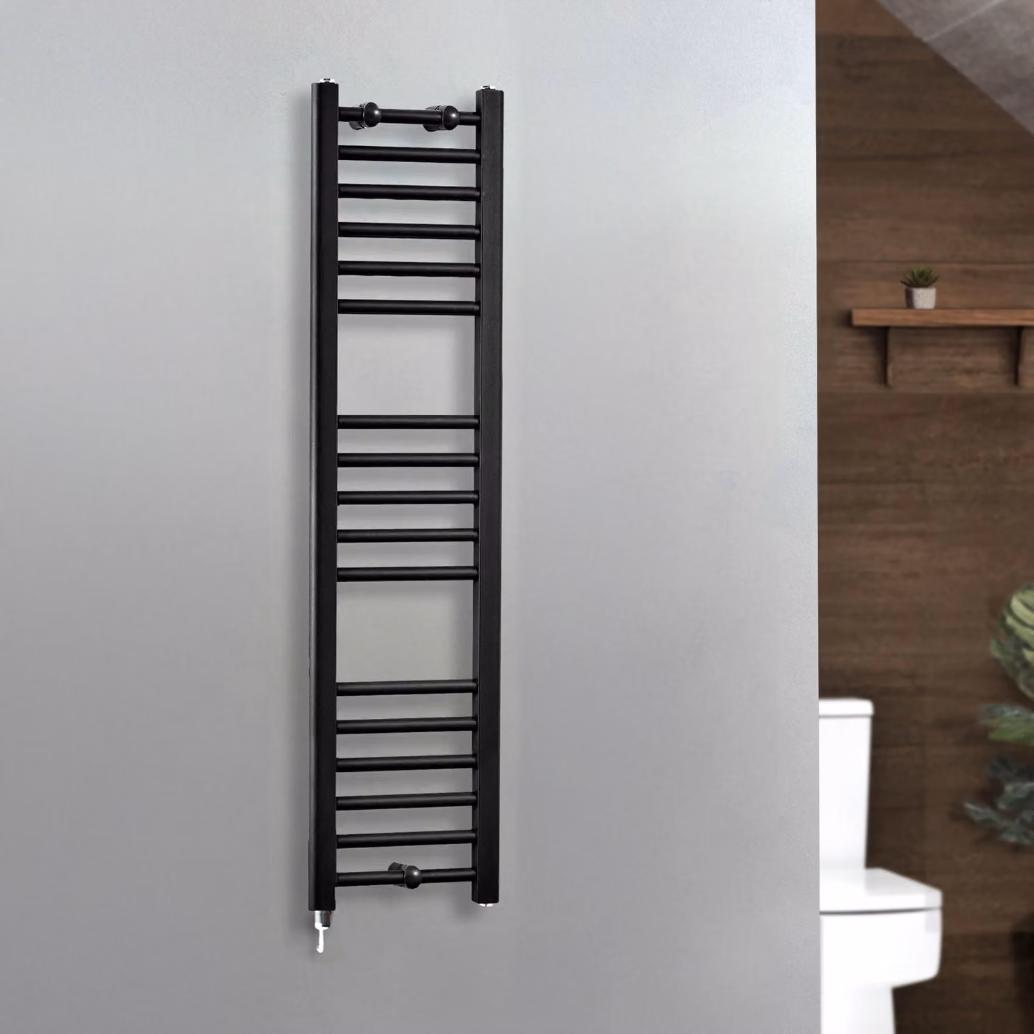 Scaldasalviette Elettrico Diritto Nox ECOSO Hudson Reed Nero L: 120 cm, P: 30 cm