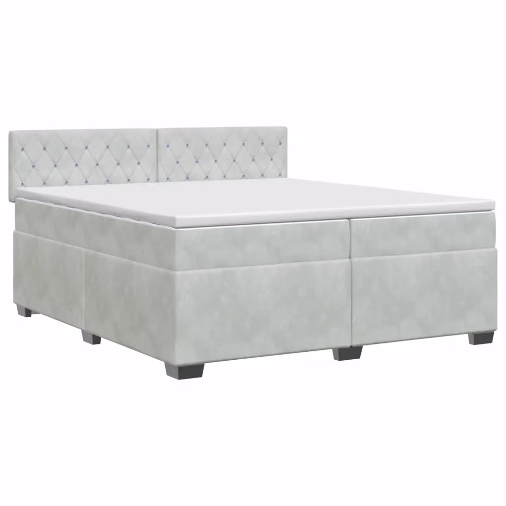 Letto box spring con materasso ibrido vidaXL Grigio Chiaro L/P/H: 200 x 200 x 46 cm – 2