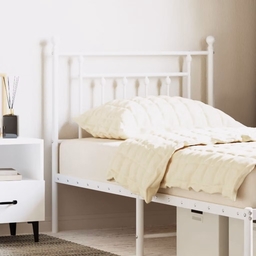 Testiera di ricambio in metallo bianco vidaXL per letto 80x200 cm